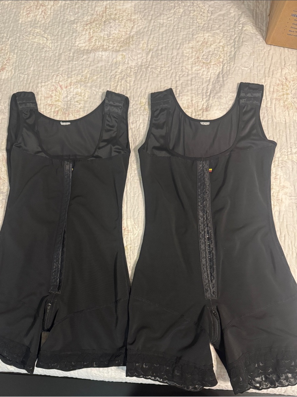 Black Full-Body Shaper Romper with Front Hook Closure